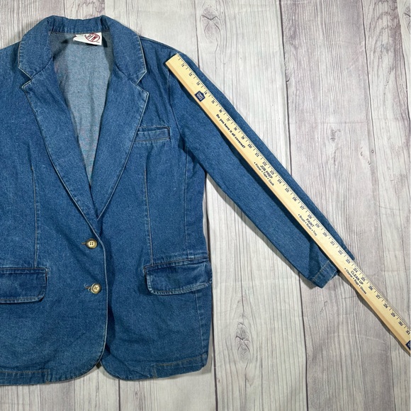 Women’s Vintage Cotton Blue Denim Blazer Jacket. - Picture 8 of 8